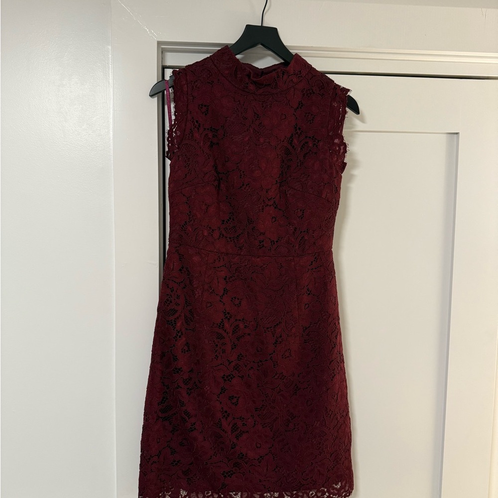 Ted Baker Latoya High Neck Lace Dress - Burgandy